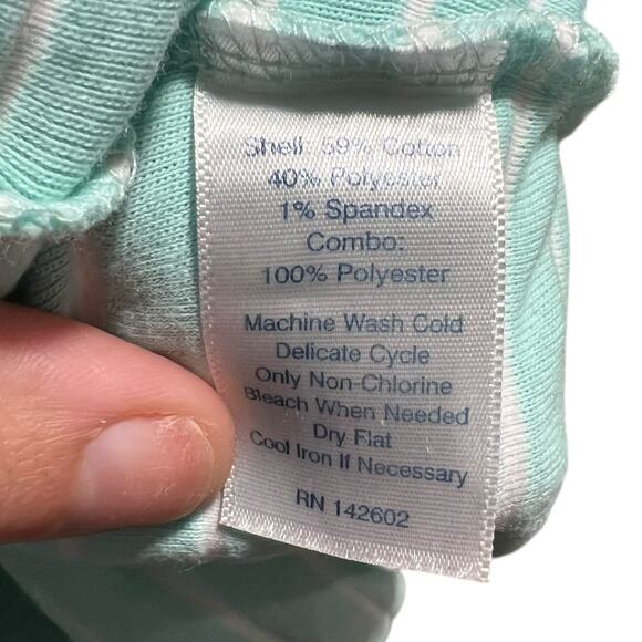 Sail to Sable Size S Aqua White Striped Ruffle Hem Shift Dress - Picture 7 of 9